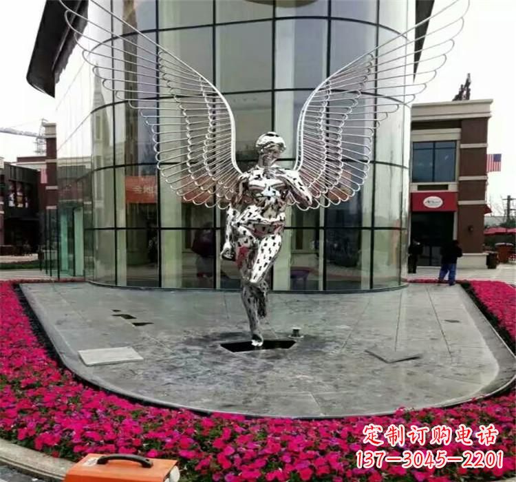 宜宾不锈钢天使雕塑传递着爱的美丽