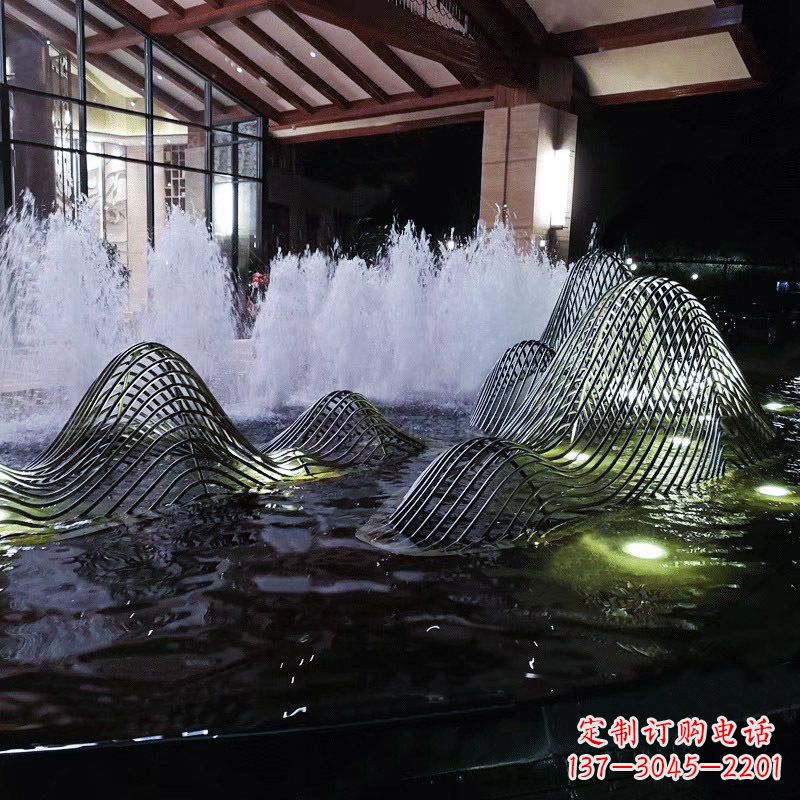 宜宾不锈钢铁艺水景假山精美雕塑艺术