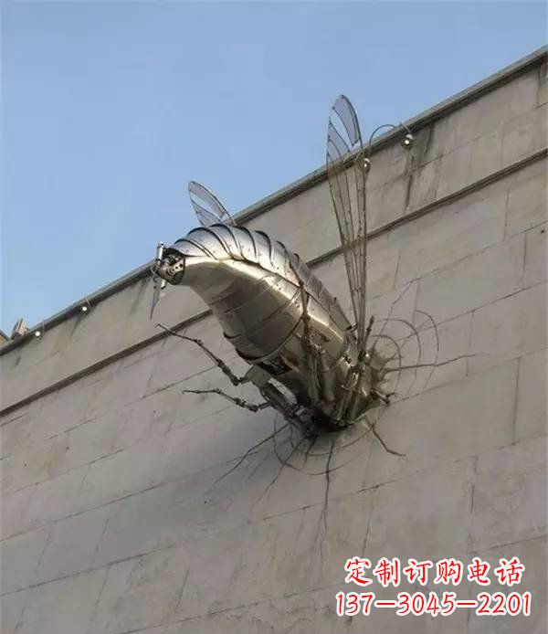 宜宾不锈钢无头苍蝇动物雕塑