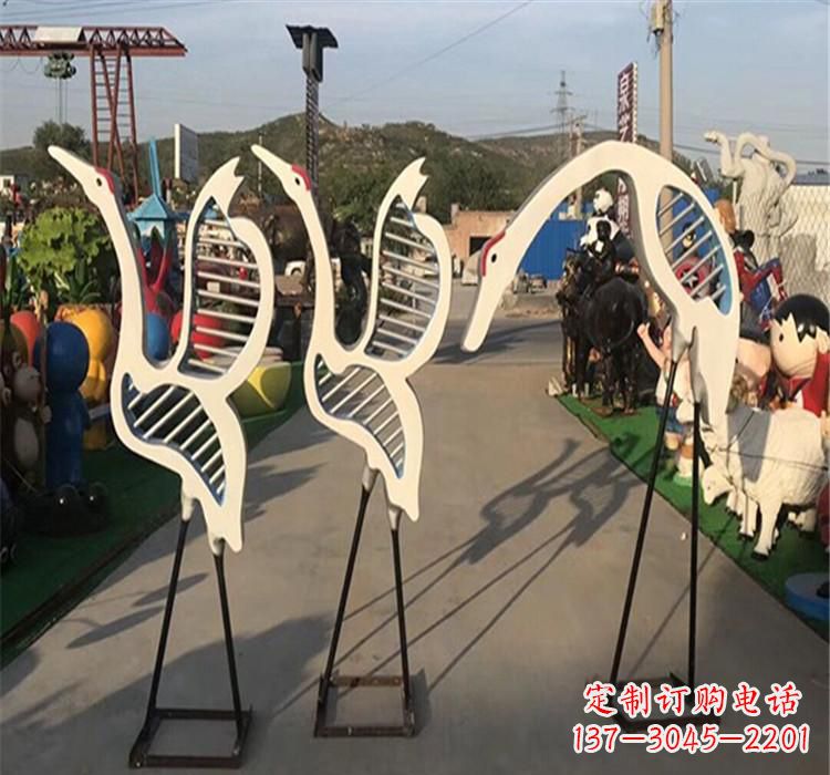 宜宾不锈钢仙鹤雕塑 (2)
