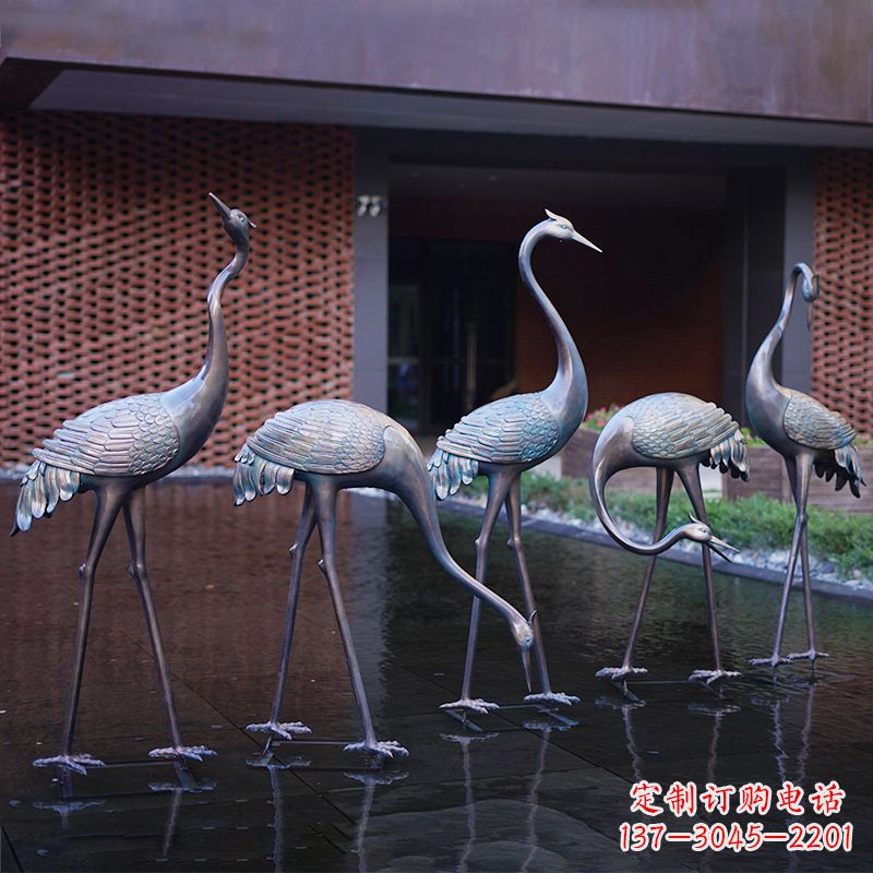 宜宾不锈钢仙鹤飞翔雕塑