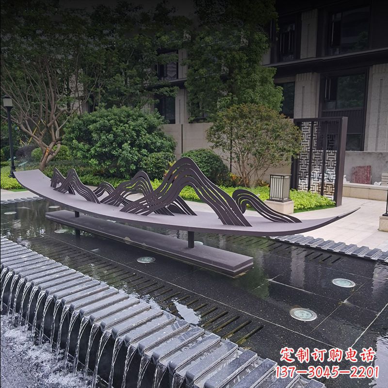 宜宾精美的不锈钢小船假山