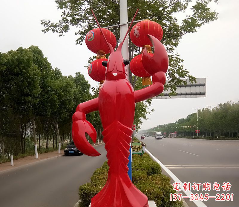 宜宾不锈钢小龙虾雕塑精美之灵
