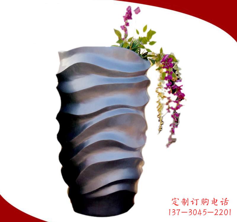 宜宾不锈钢校园景观花盆雕塑