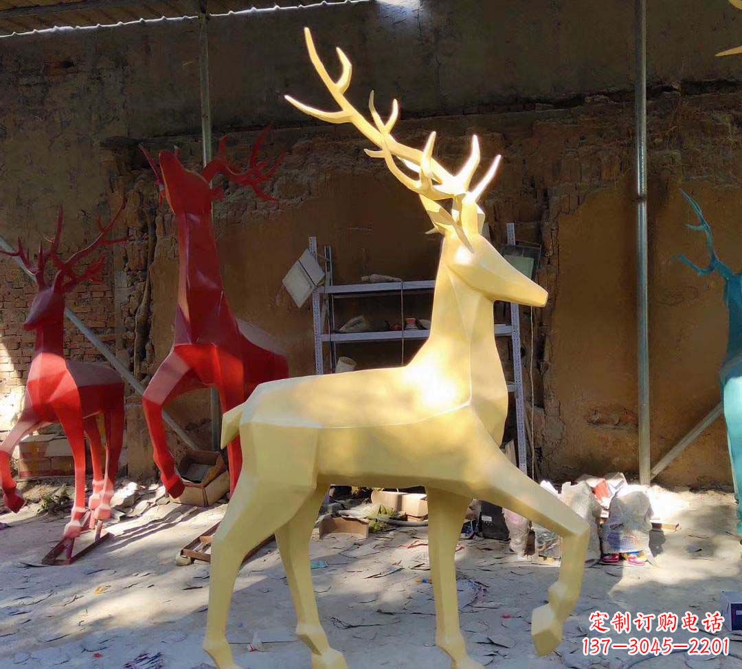 宜宾新款仿真不锈钢小鹿雕塑