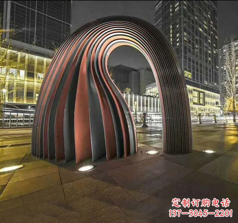 宜宾不锈钢异形拱门雕塑精致古典风格