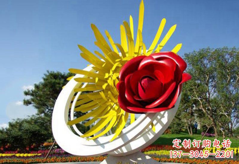 宜宾不锈钢玫瑰花雕塑——给城市景观带来美丽