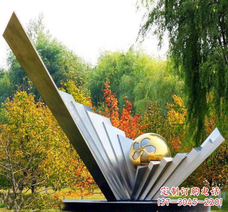 宜宾不锈钢扇贝雕塑美丽的自然景观