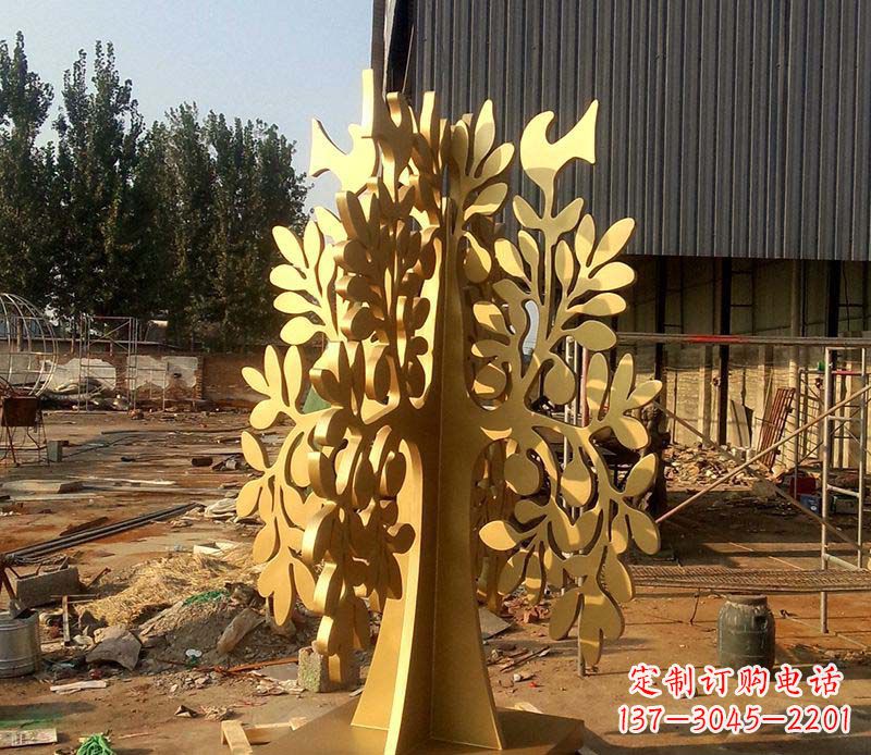 宜宾不锈钢树叶雕塑艺术的精美表现