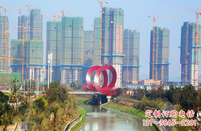 宜宾精美不锈钢圆环雕塑