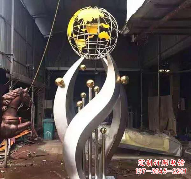 宜宾不锈钢转动地球仪雕塑
