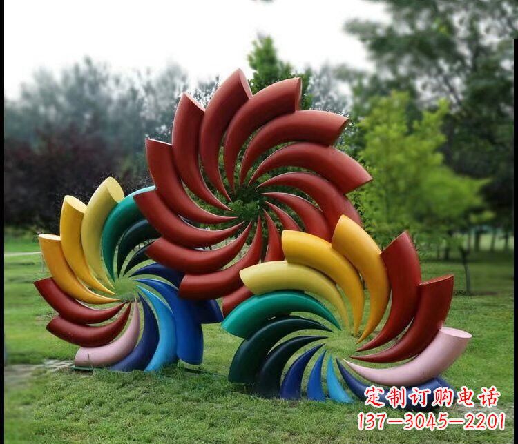 宜宾彩色不锈钢风车雕塑