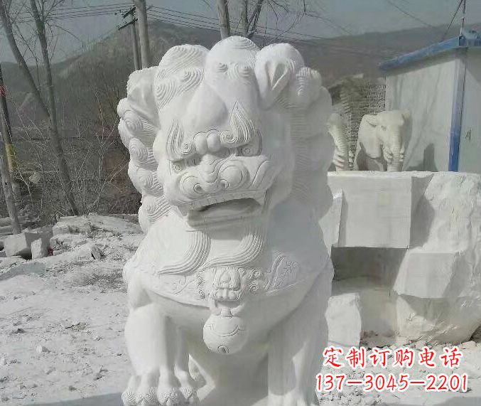 宜宾狮子雕塑踩绣球石狮子寺庙的独特景观