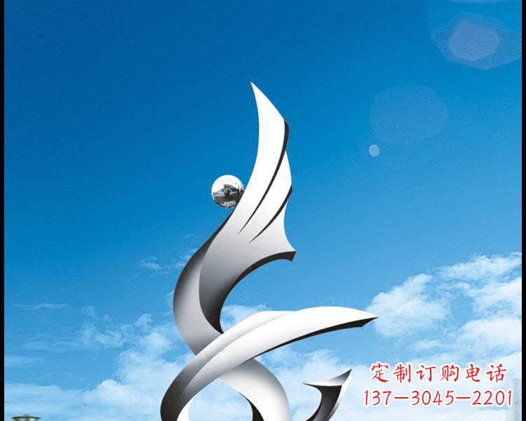 宜宾城市不锈钢抽象凤凰雕塑12
