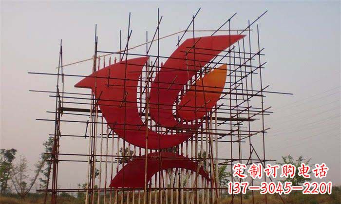 宜宾城市不锈钢抽象和平鸽雕塑