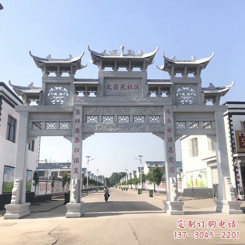 宜宾社区四柱雕塑——缅怀老北京的文化精髓