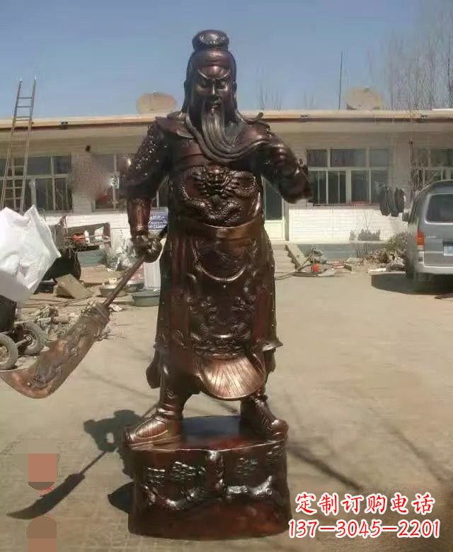 宜宾持刀关公铜雕