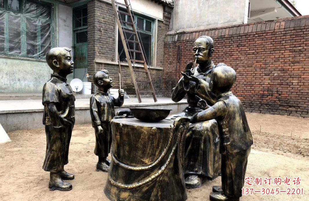 宜宾吹糖人民俗铜雕12