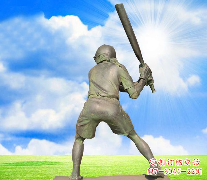 宜宾打棒球公园人物铜雕