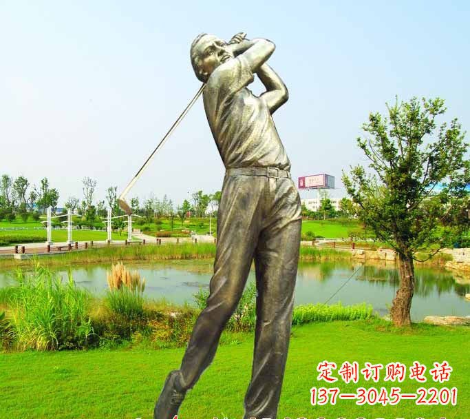 宜宾打高尔夫球人物铜雕222