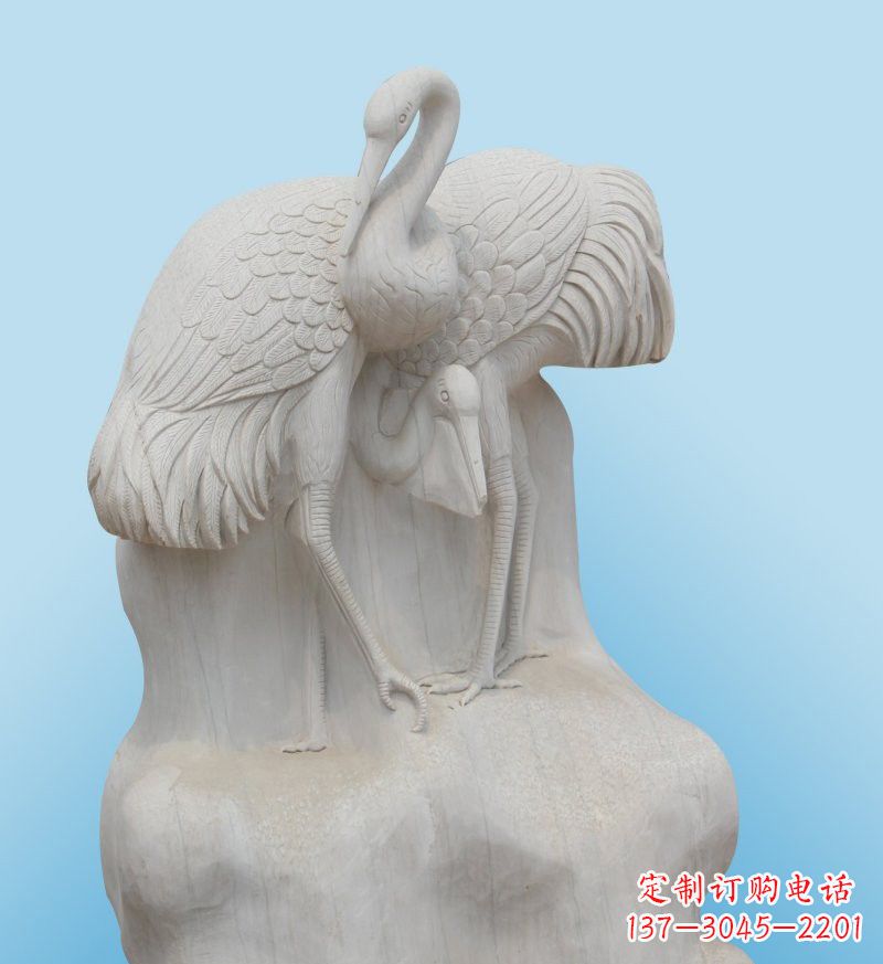 宜宾大理石制作的丹顶鹤雕塑