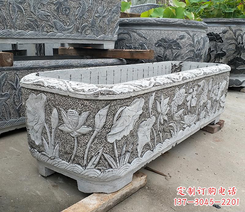 宜宾大理石雕刻菊花水缸