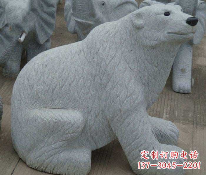 宜宾大理石动物北极熊石雕
