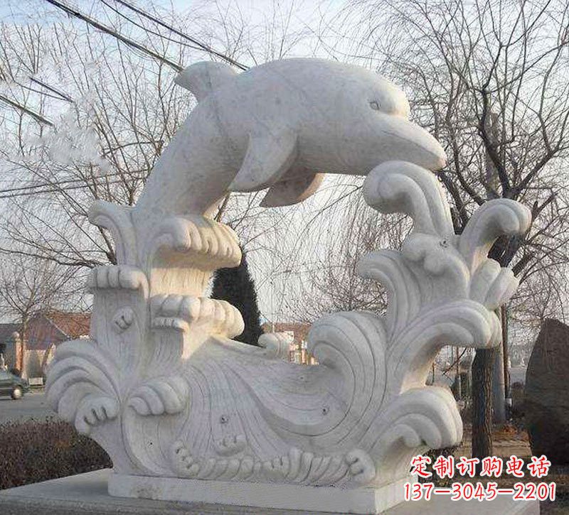 宜宾海豚浪花大理石雕塑