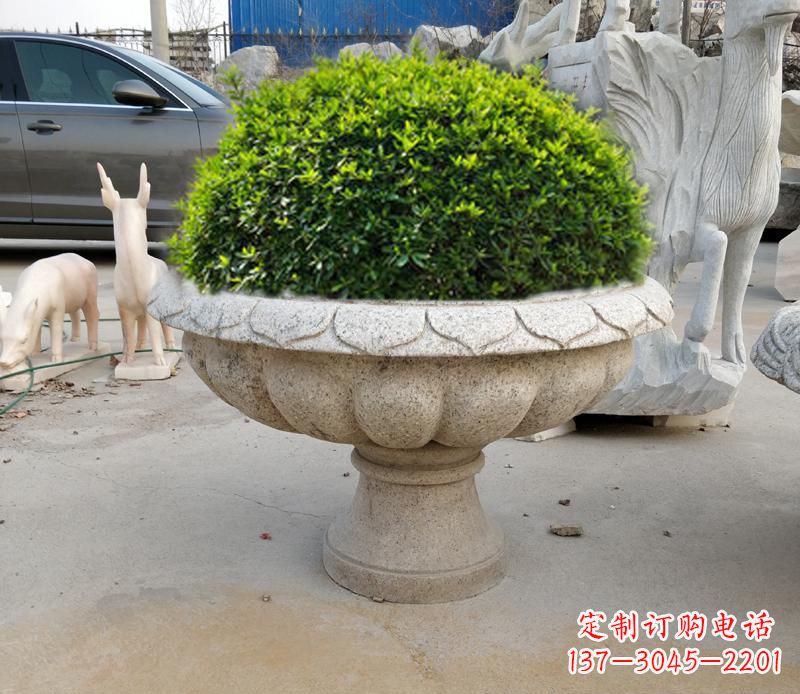 宜宾优雅大理石花盆雕塑