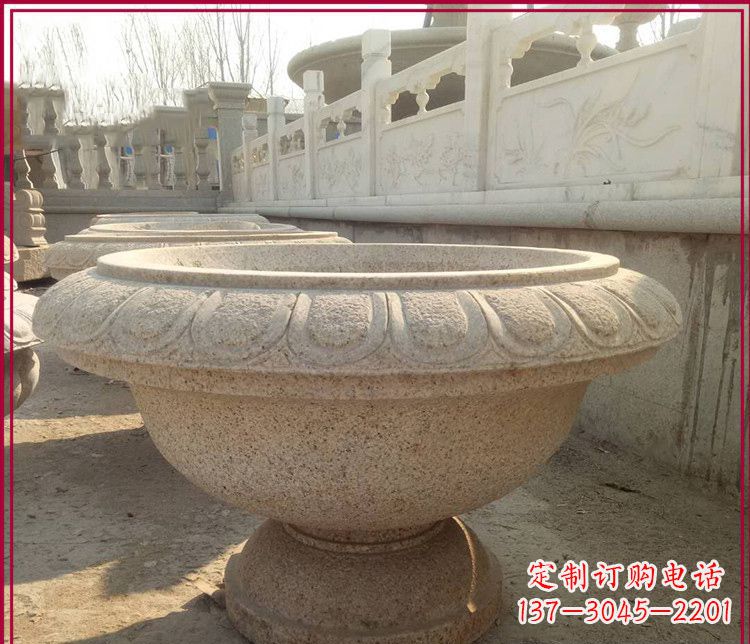宜宾大理石花盆公园石雕