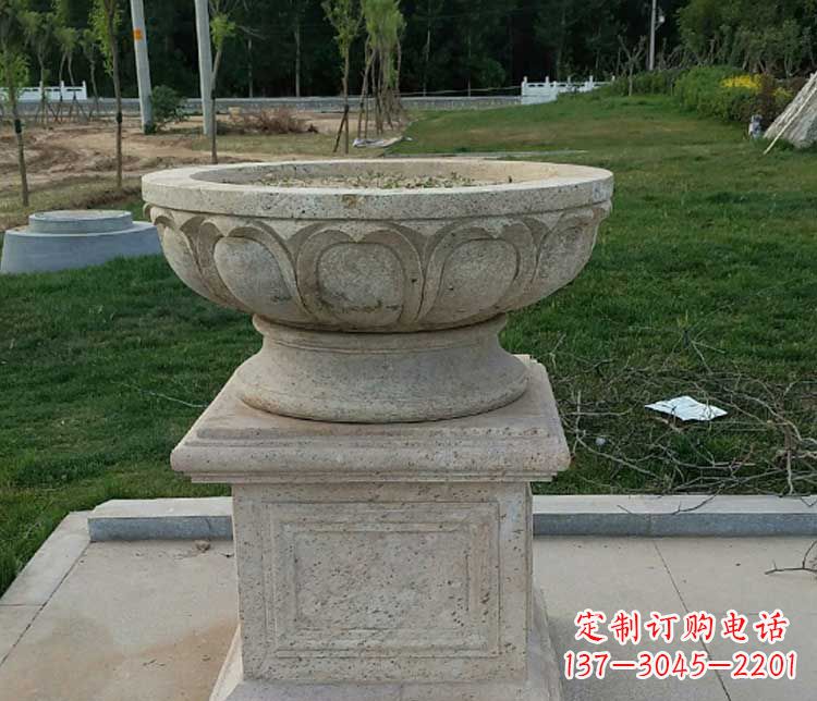 宜宾大理石花盆公园石雕_1