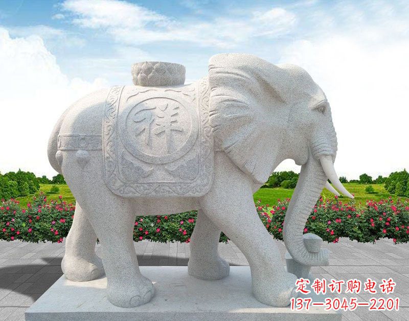 宜宾精美大理石大象雕塑