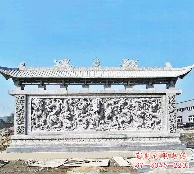 宜宾大理石九龙壁雕塑