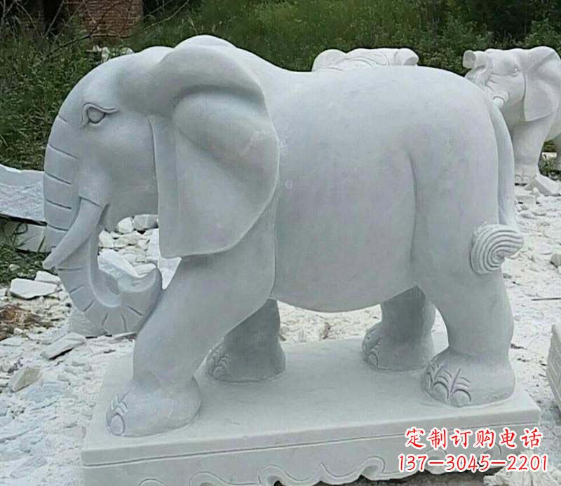 宜宾大理石卷鼻大象雕塑