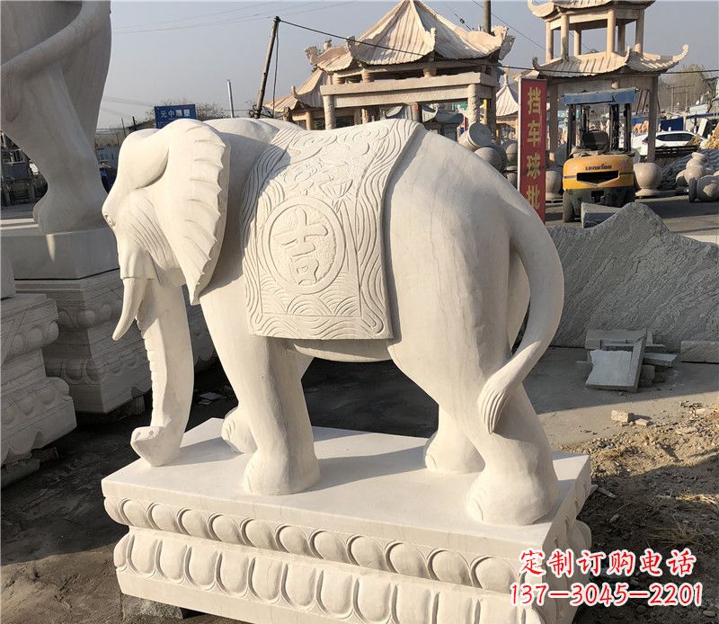 宜宾大理石卷鼻如意大象