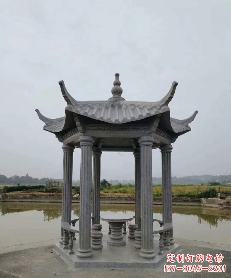 宜宾大理石凉亭石雕塑,优雅经典无双