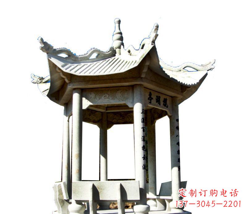 宜宾大理石凉亭石雕,历史韵味浓郁
