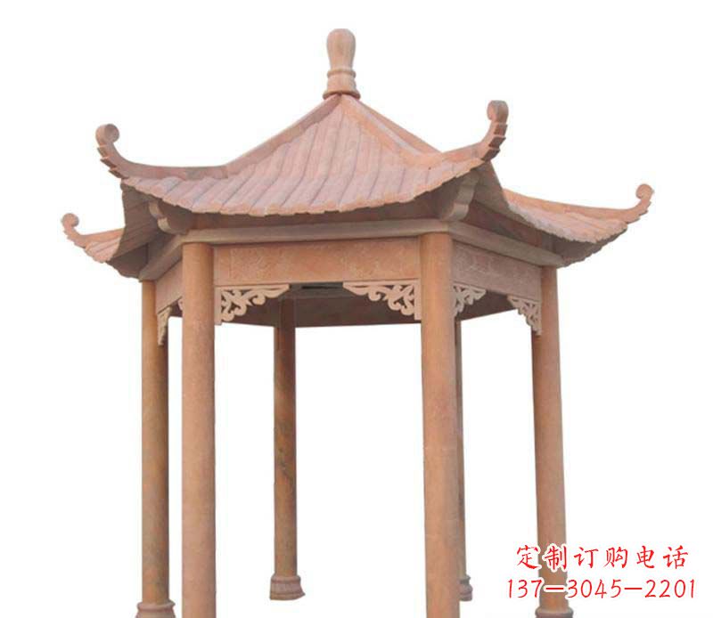 宜宾大理石六角凉亭雕塑