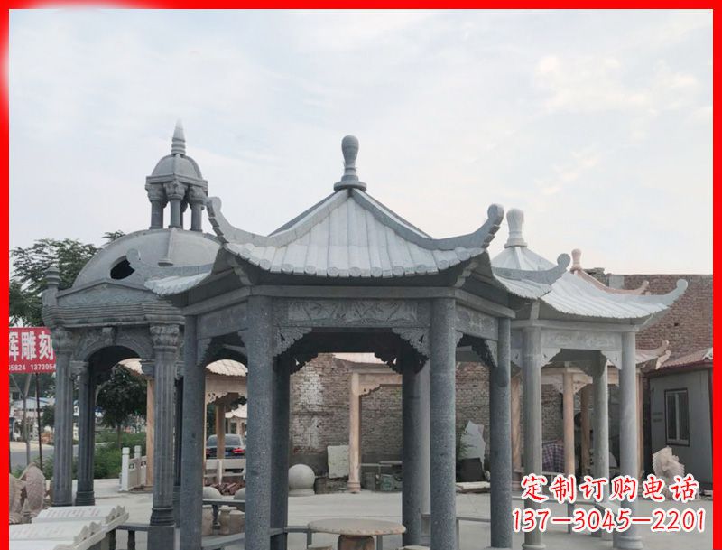 宜宾六角凉亭石雕