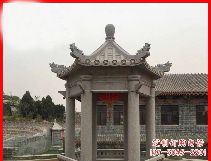 宜宾大理石六角凉亭石雕