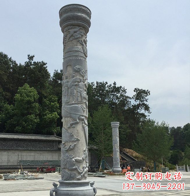 宜宾大理石龙柱雕塑