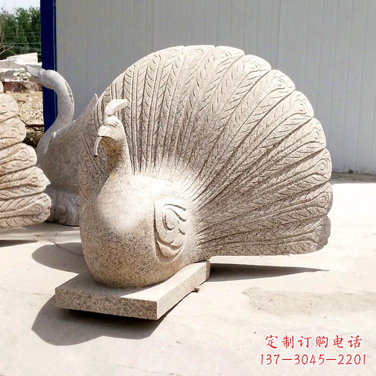 宜宾大理石喷水孔雀雕塑