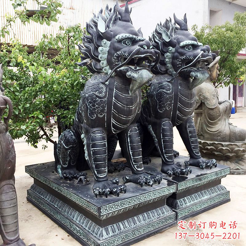 宜宾象征威严的大理石麒麟雕塑