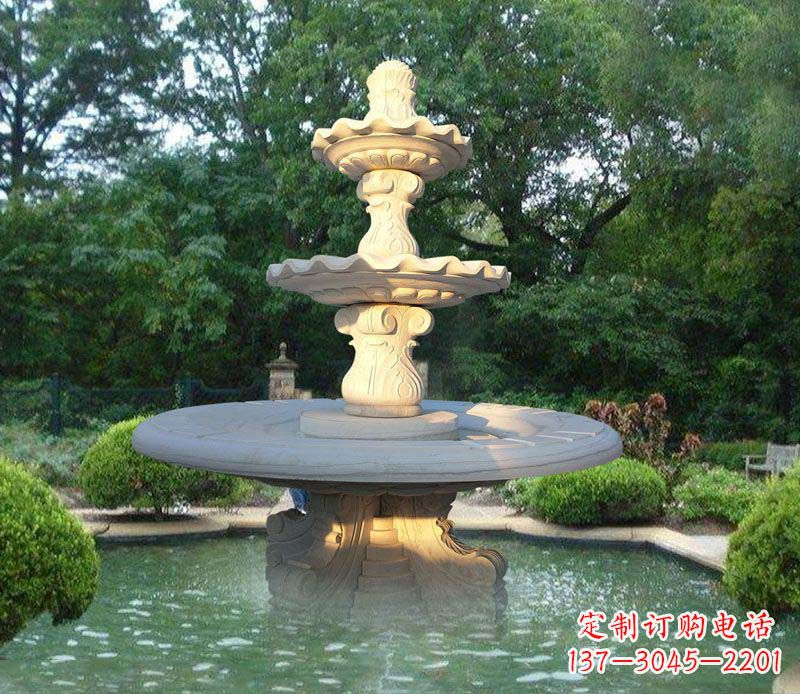 宜宾大理石三层喷泉公园石雕