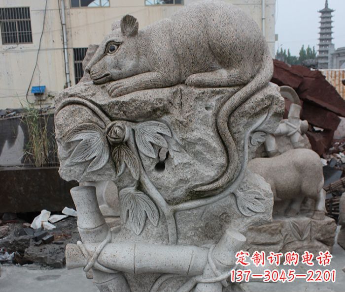 宜宾大理石生肖鼠石雕