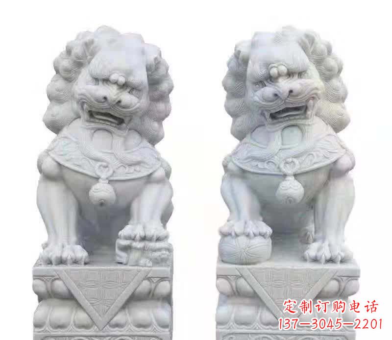 宜宾大理石狮子雕塑震撼视觉、传承文化