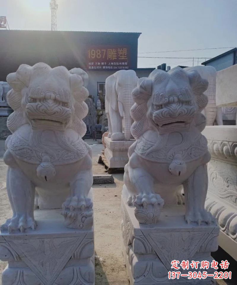 宜宾大理石狮子雕塑,象征威严
