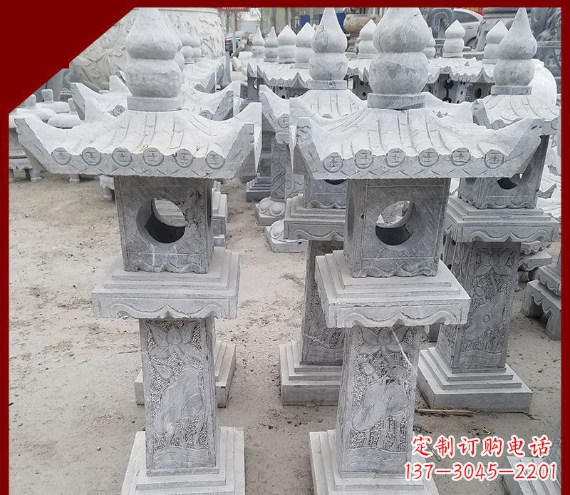 宜宾精美大理石石灯笼雕塑