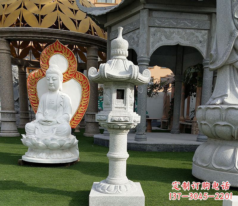 宜宾大理石石灯笼寺庙石雕