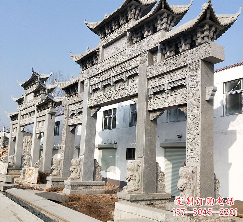 宜宾大理石石雕牌坊雕塑定制